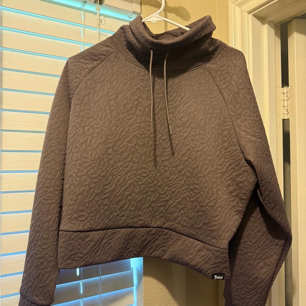 Cozy Funnel Neck Sweatshirt - Brown